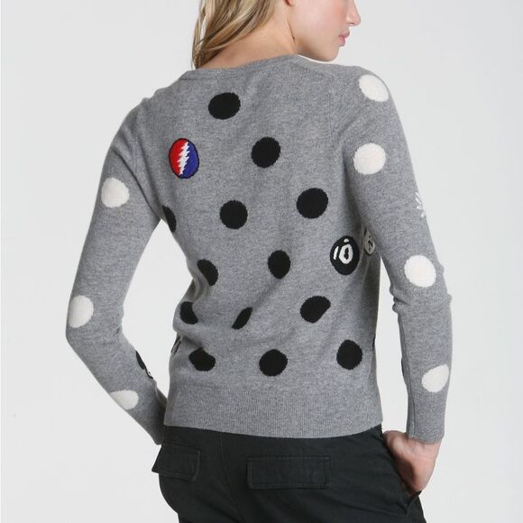 NWOT LABEL + thread L+T Cashmere Wool Mickey Mouse Polka Dot Sweater S - Picture 4 of 12